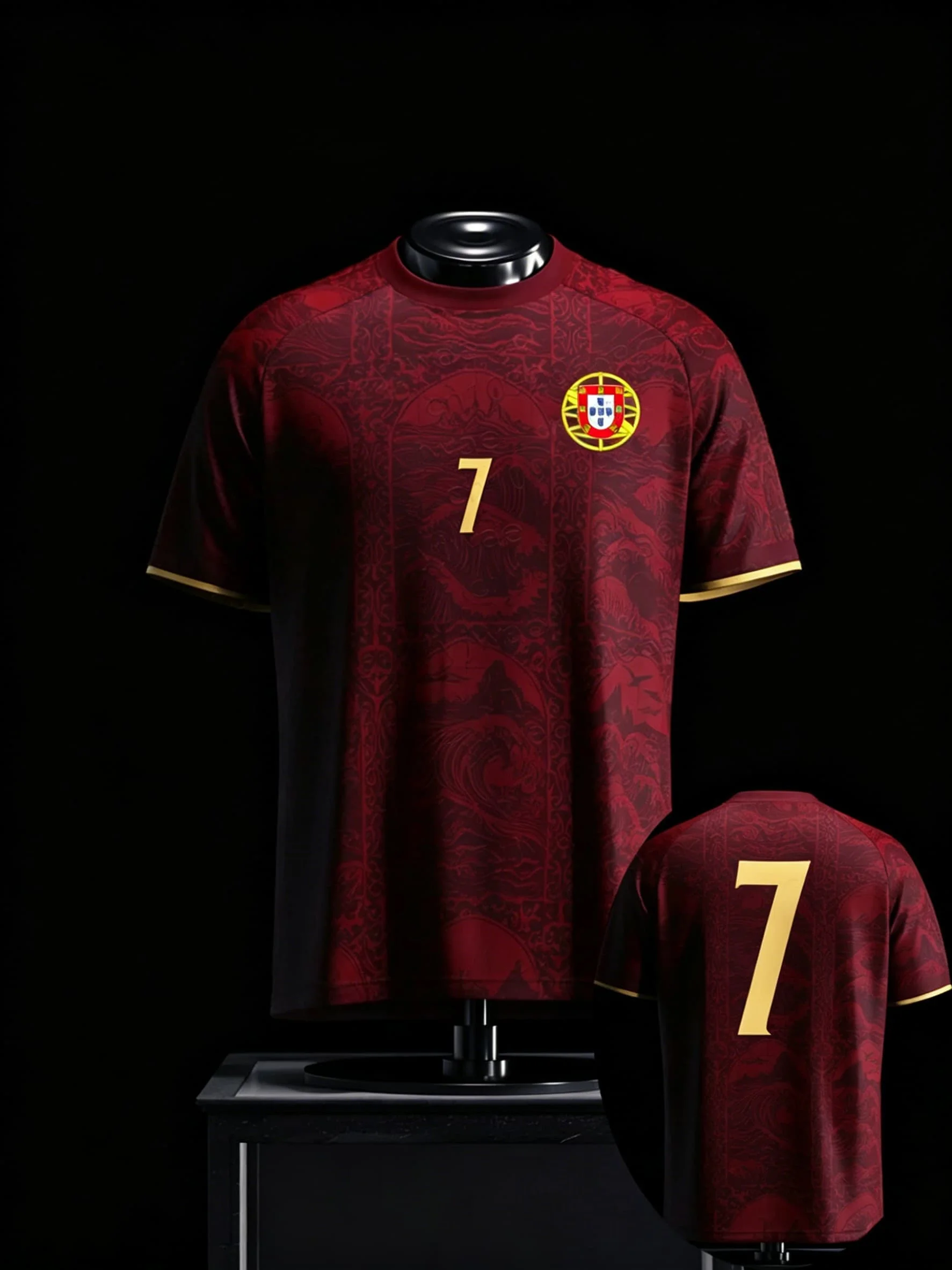 Portugal Ronaldo Nr. 7 Fußballtrikot Herren T-Shirt Damen T-Shirt Jungen Top Kinder Eltern-Kind Schnelltrocknend Kurzarm Kinder T-Shirt – Detail 5