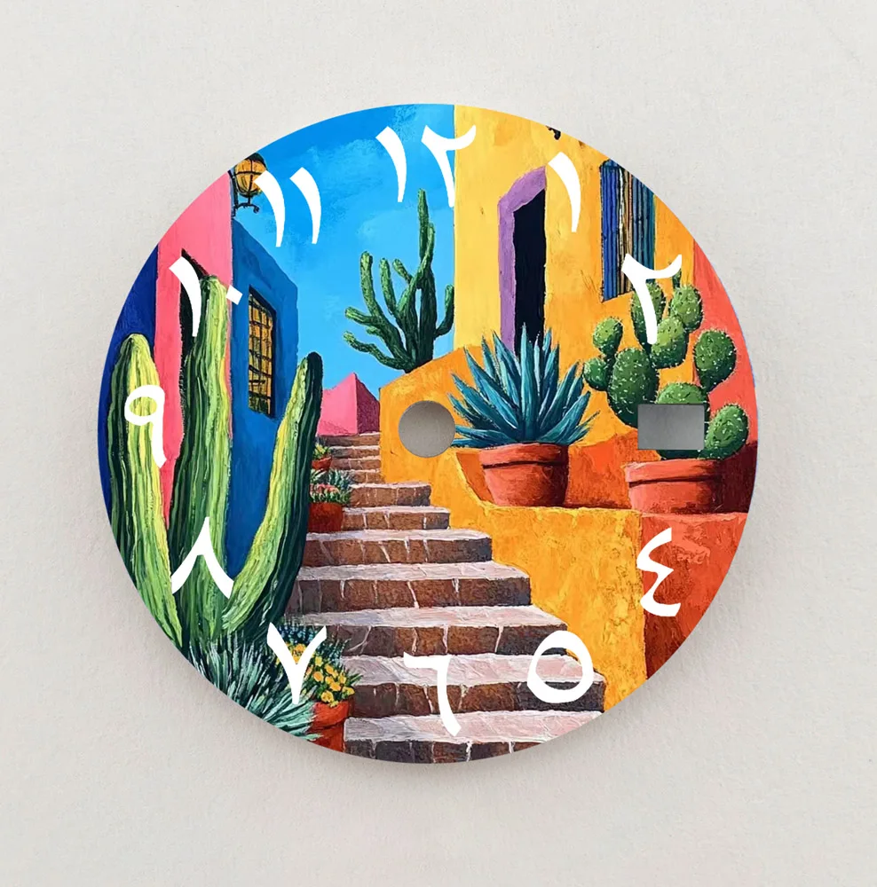Nh35 dial 28.5mm dial estilo tropical série colorido dial numeral árabe dial de alta qualidade caber nh35/36 movimento logotipo personalizado