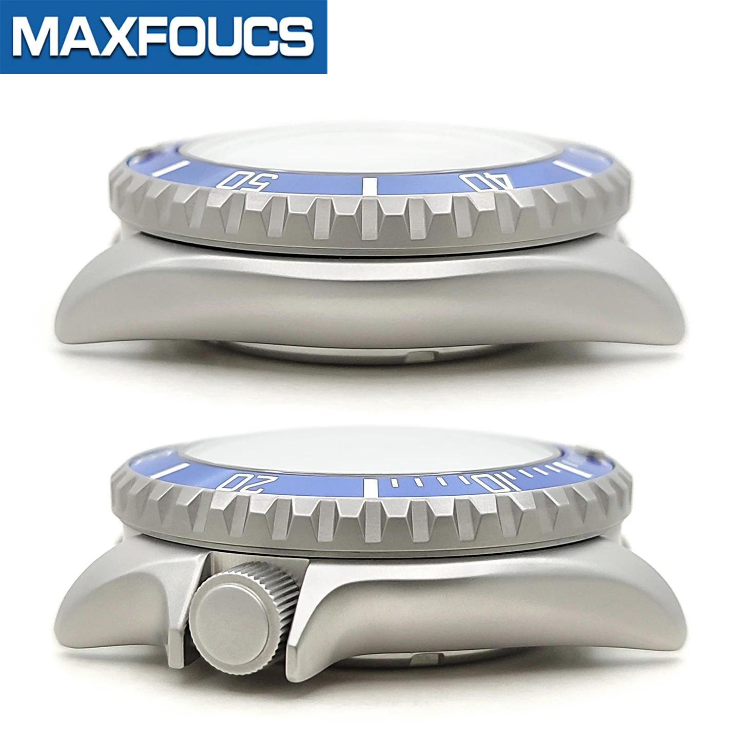 Mattes 3.8 SKX Silber-Uhrengehäuse, Krone bei 4 Uhr, Edelstahl-Finish, MOD NH36, Keramikeinsatz, Saphirglas, kundenspezifische Teile – Detail 5