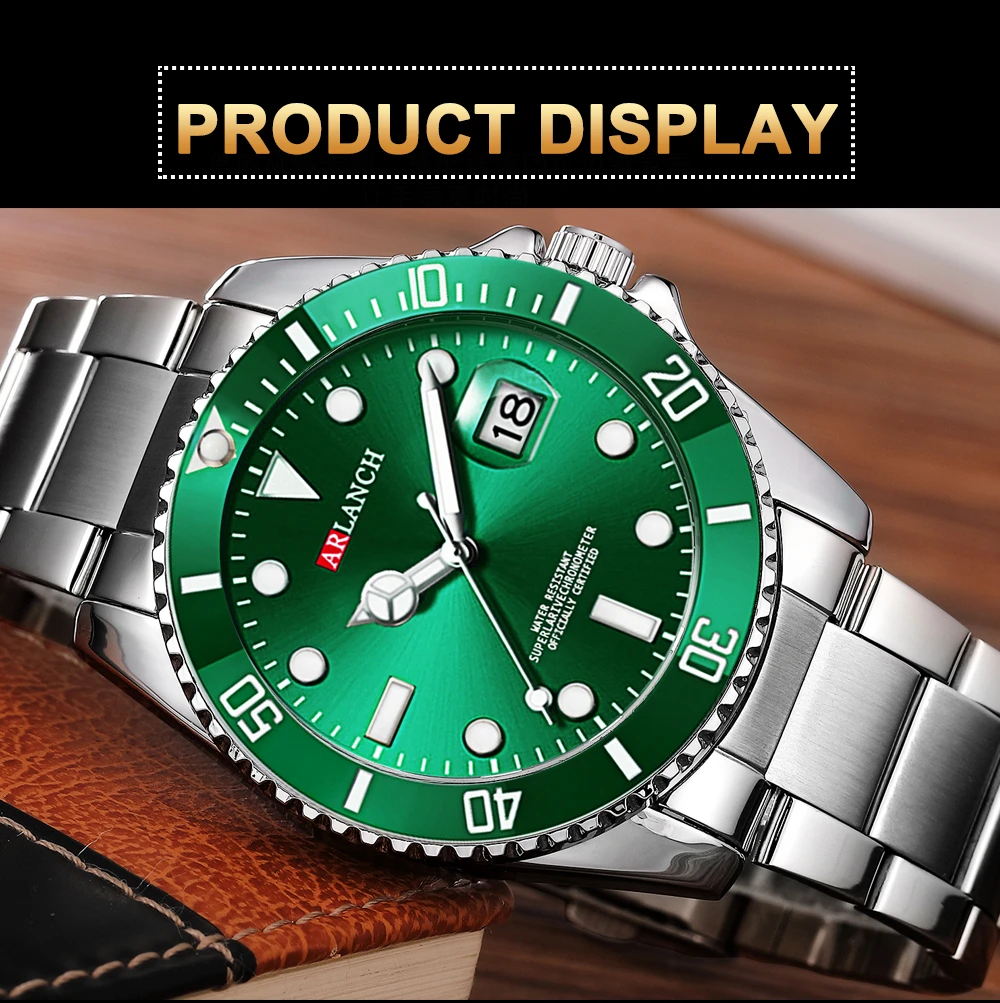Business-Edelstahluhr 40mm Klassische Rot-Blaue Kreis-Taucheruhr mit Vergrößerungsglas und Kalender Quarzuhren montre homme – Detail 22