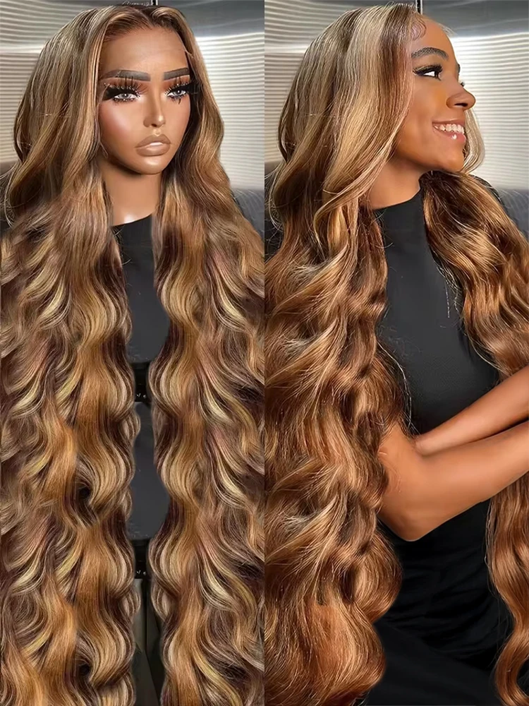 

Glueless Wig Highlight Ombre Body Wave 13x4 7x5 Lace Front Human Hair Wigs Ready To Wear 4/27 Colored Lace Frontal Wig For Women
