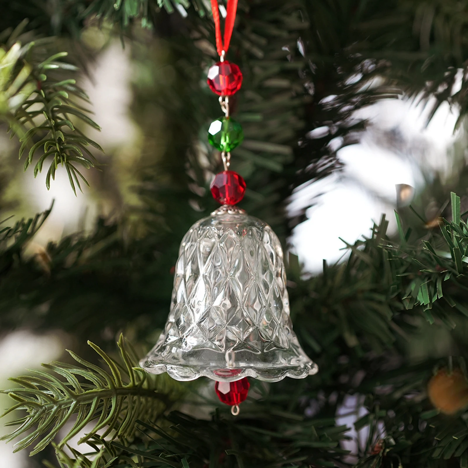 Decorazione dell\'albero di natale campana di vetro ornamento estetico, campanelli eolici ciondolo in vetro per camera da letto veranda per feste da