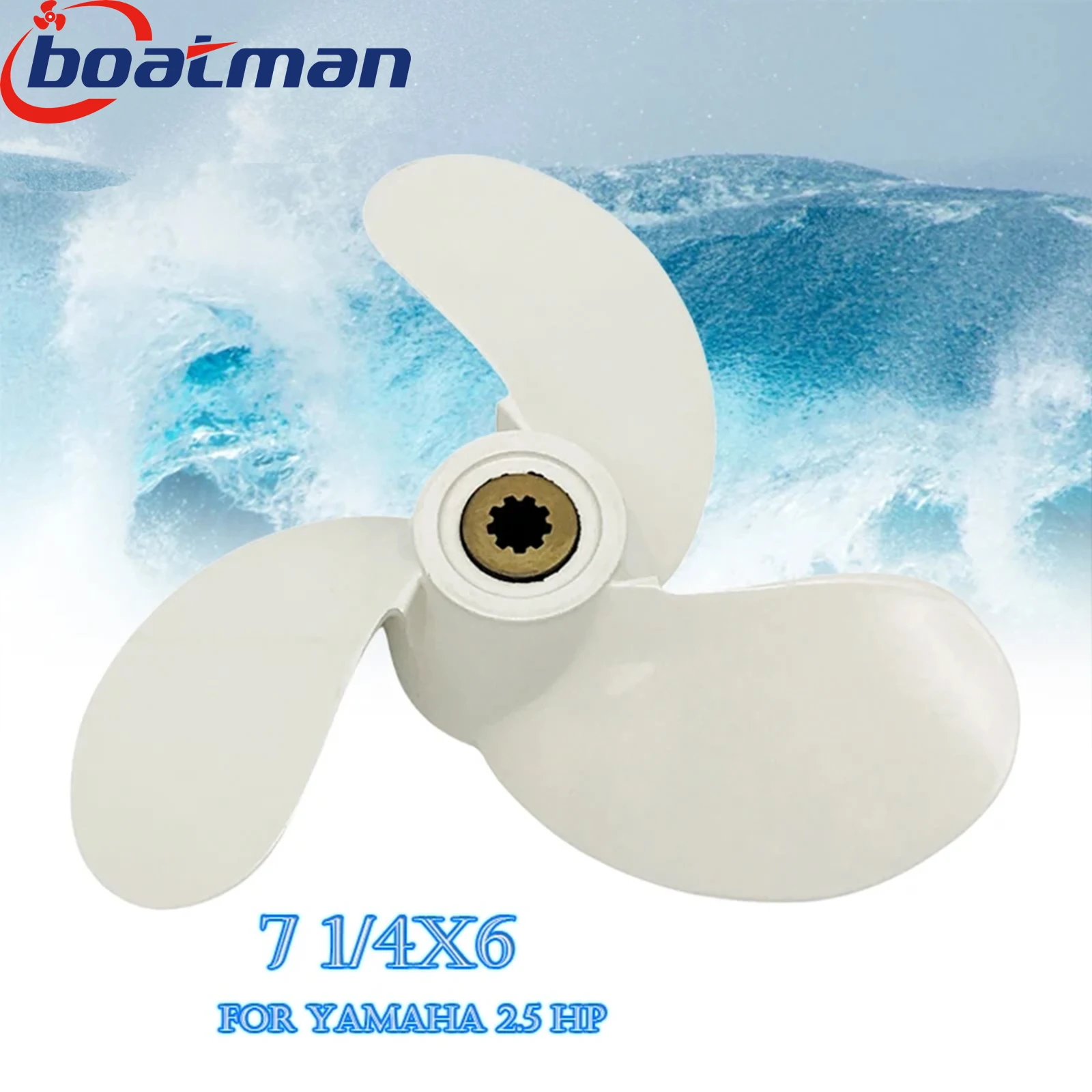 Boat Propeller For Yamaha 2.5 HP Outboard Motor 7 1/4x6 Aluminum 9 splines 6L5-45943-00-EL Marine Engine Part