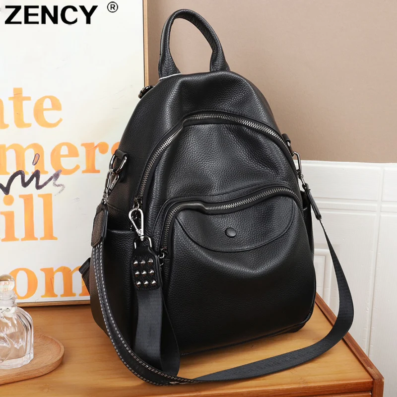 2023 NEW Excellent HOT 100% Genuine Leather Women\'s Backpacks Lady Top Layer Cowhide Large Capacity School Book Rucksack Bags