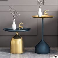Modern Metal Sofa Side Table - Minimalist Round Balcony Tea Table - Coffee Table for Living Room & Office