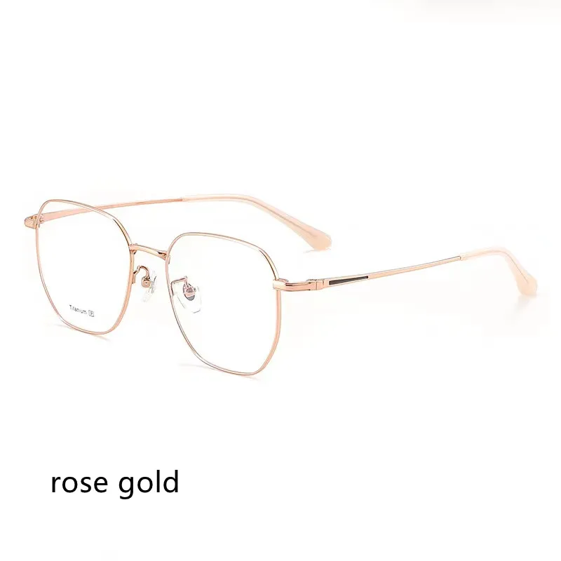 

52mm Ultra light Pure titanium Glasses Frame Men Retro Polygon Prescription Eyeglasses Women Myopia Optical Eyewear 8053