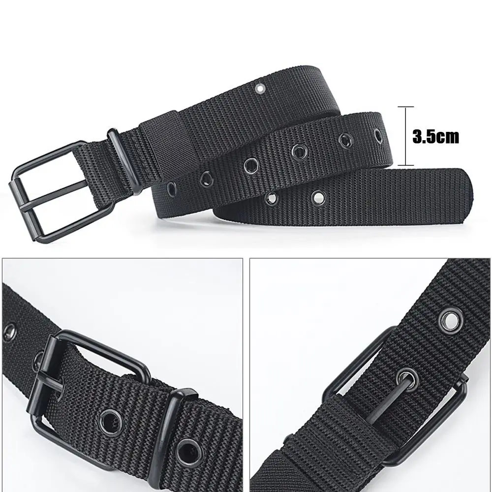 Durable Simple Nylon Canvas Braided Belt Casual Luxury Design Pin Buckle Waistband Weave Waist Band For Man