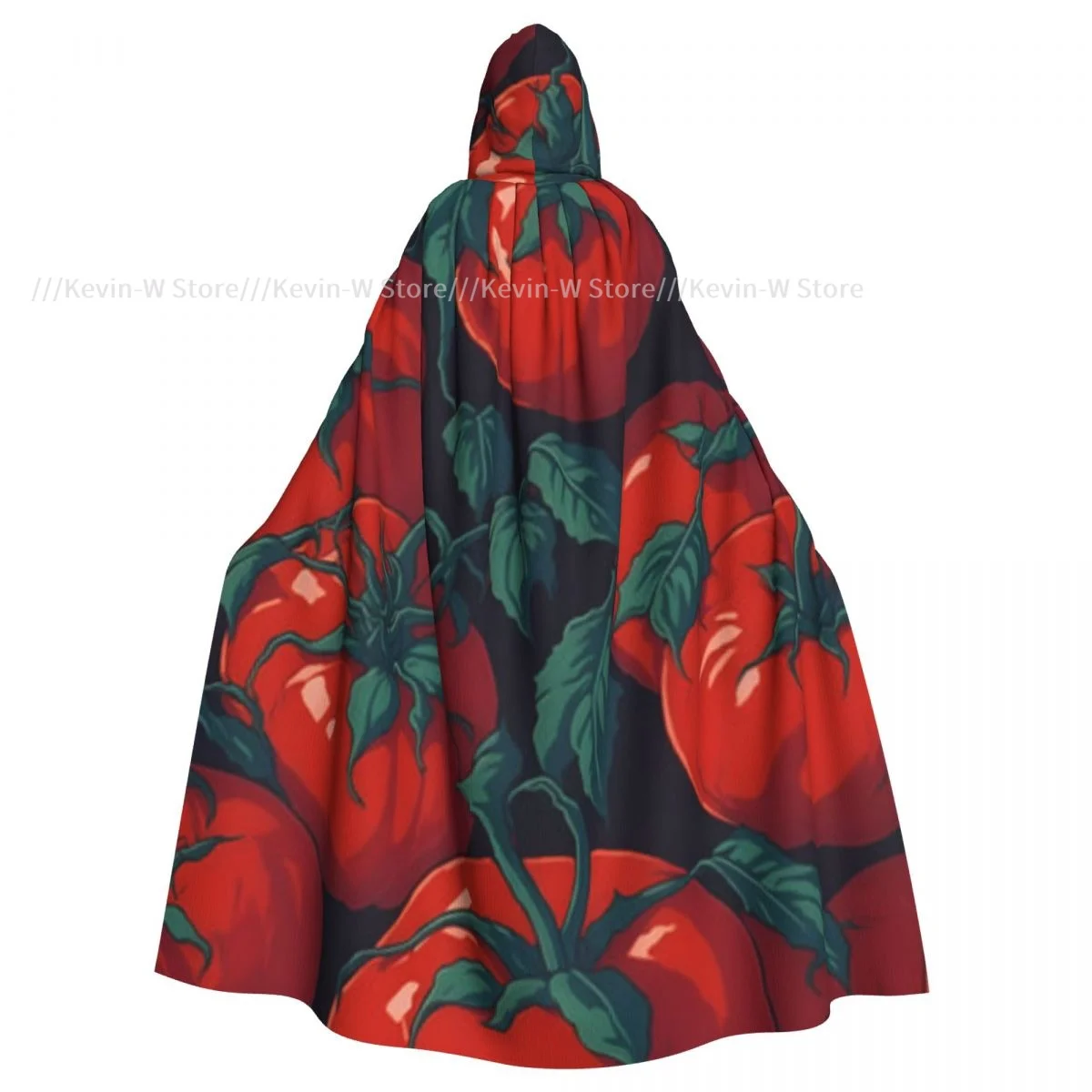 Red Tomatoes Hooded Cloak Polyester Unisex Witch Cape Costume Accessory