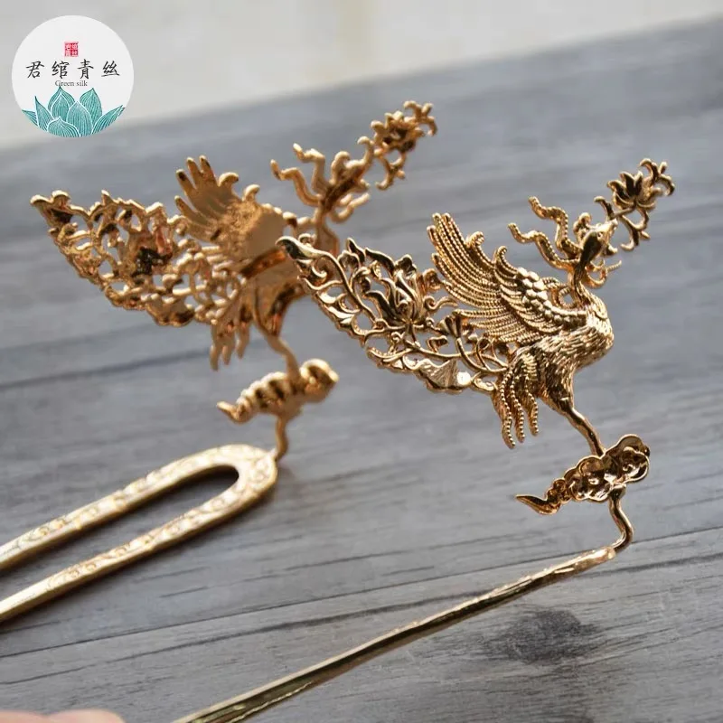 

Doll accessories 1/3 BJD headwear, golden hairpin, handcrafted phoenix hairpin, free shipping