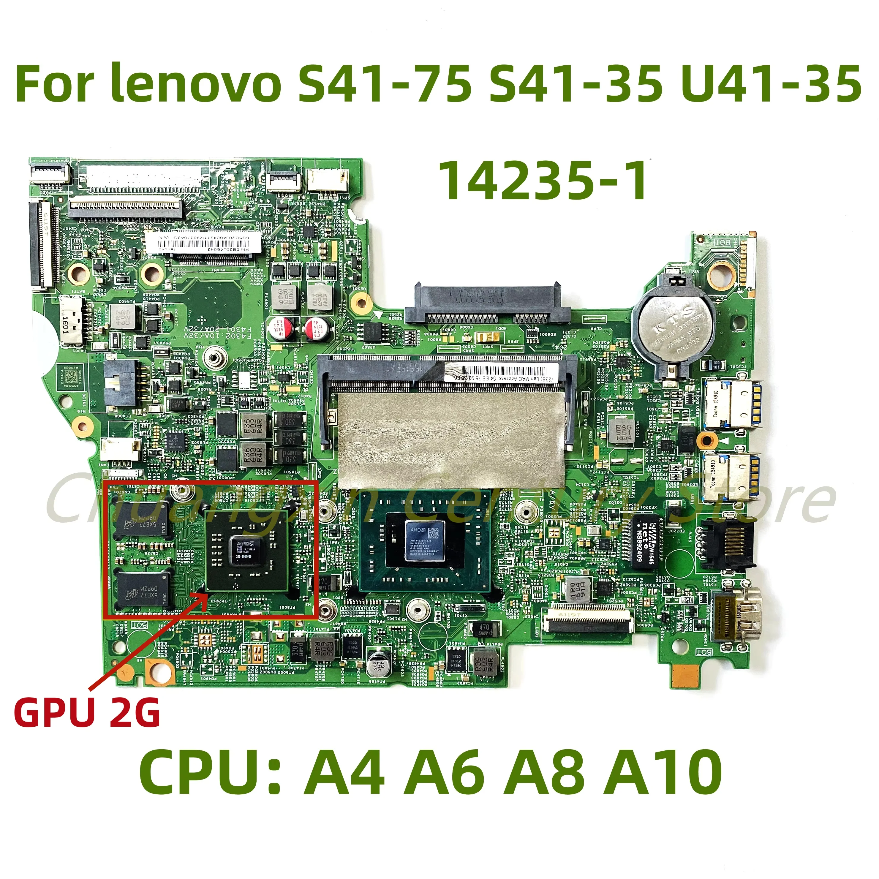 

14235-1 motherboard for Lenovo S41-35 S41-75 U41-35 laptop with CPU A4 A6 A8 A10 GPU 2GB 100% test ok shipment