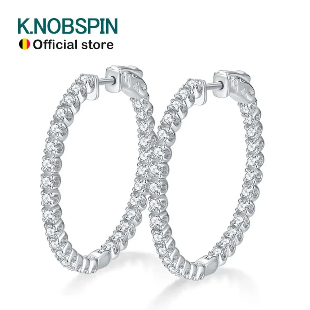 New D VVS1 Moissanite Hoop Earrings for Women Sparking Diamond with GRA Original s925 Sterling Silver Plated 18k Earring