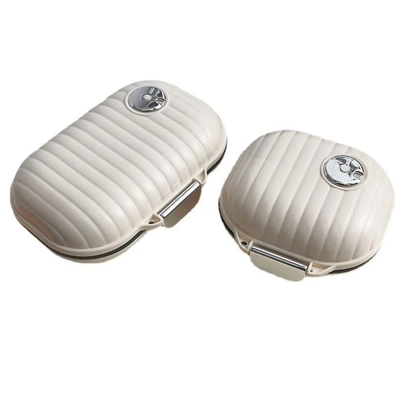 Beauty 2PCS Portable Daily Pill Box Travel Medication Organizer Box For Purse Compact Pill Case For Daily And Weekly Travel