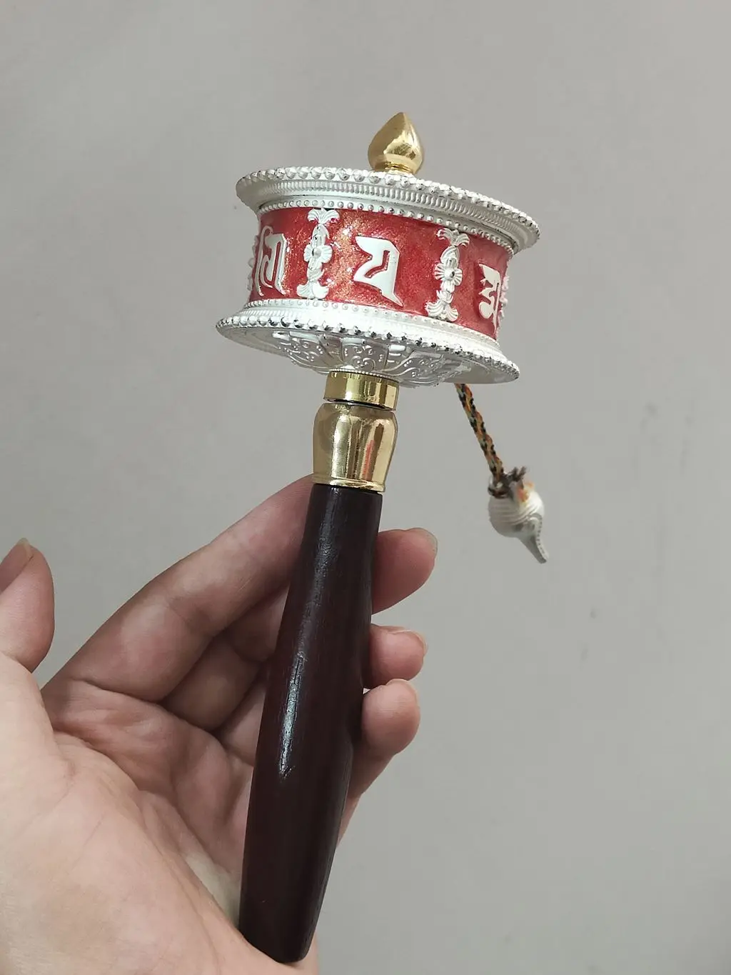 Tibetan Golden Slip Hand-held Warp Slip Wheel Lhasa Warp Tube Warp Slip Wheel Ornament