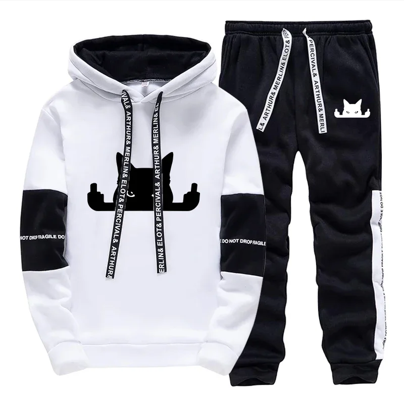 

Hot Sales Mens Tracksuit Printed Casual Mens Suit or Single Piece Hoodie Pants Sports Jogging Street Mens Clothing Autumn Winter