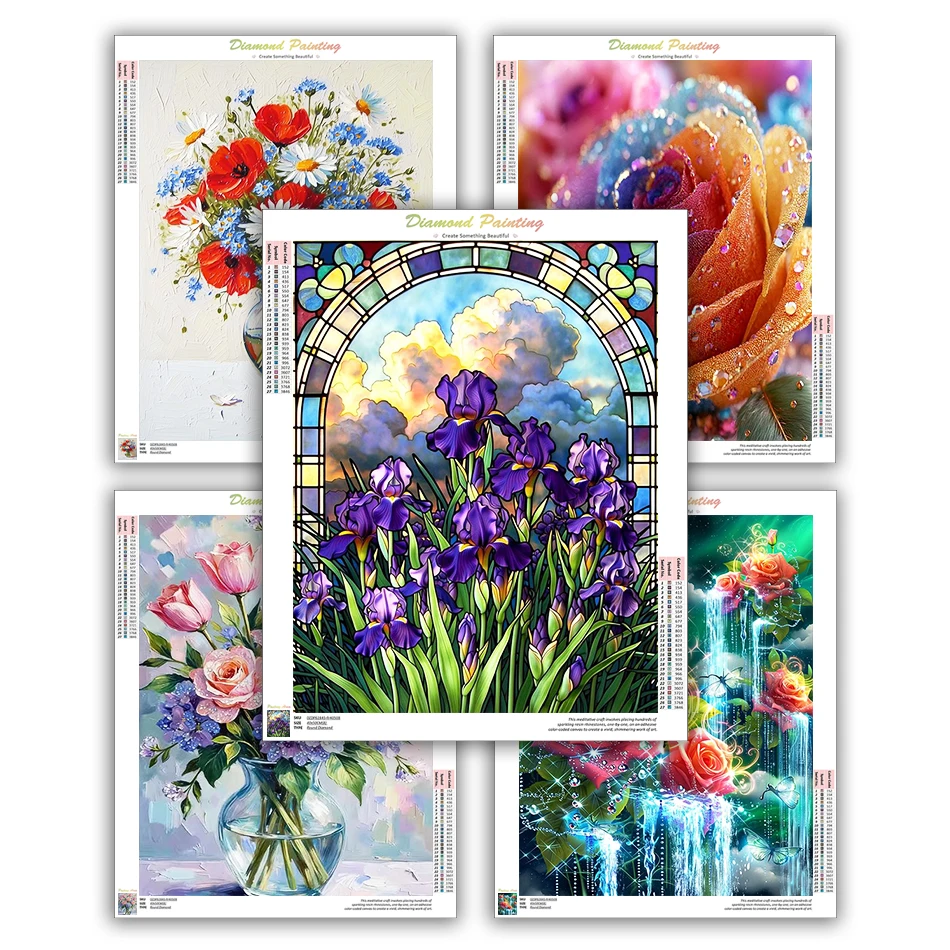 CHENISTORY Stitch Diamond Painting Full Square Drill For Adults Diamond Art Kits For Adults flowers Home Decor Gifts Decorative