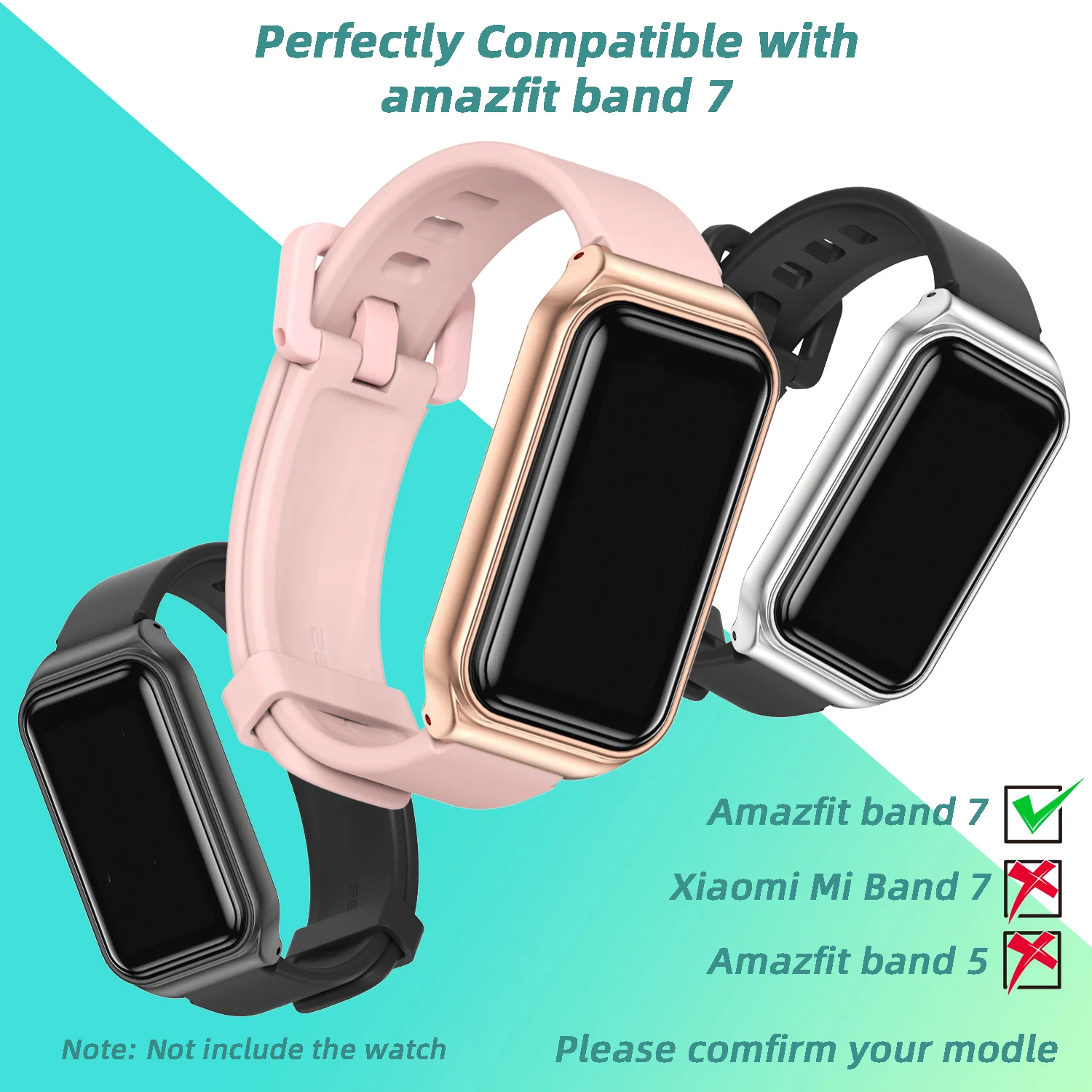 Strap For Amazfit Band 7 Smart Watch Silicone Band For Amazfit 7 Band Strap Waterproof Watchband For Amazfit Band 7 Bracelet