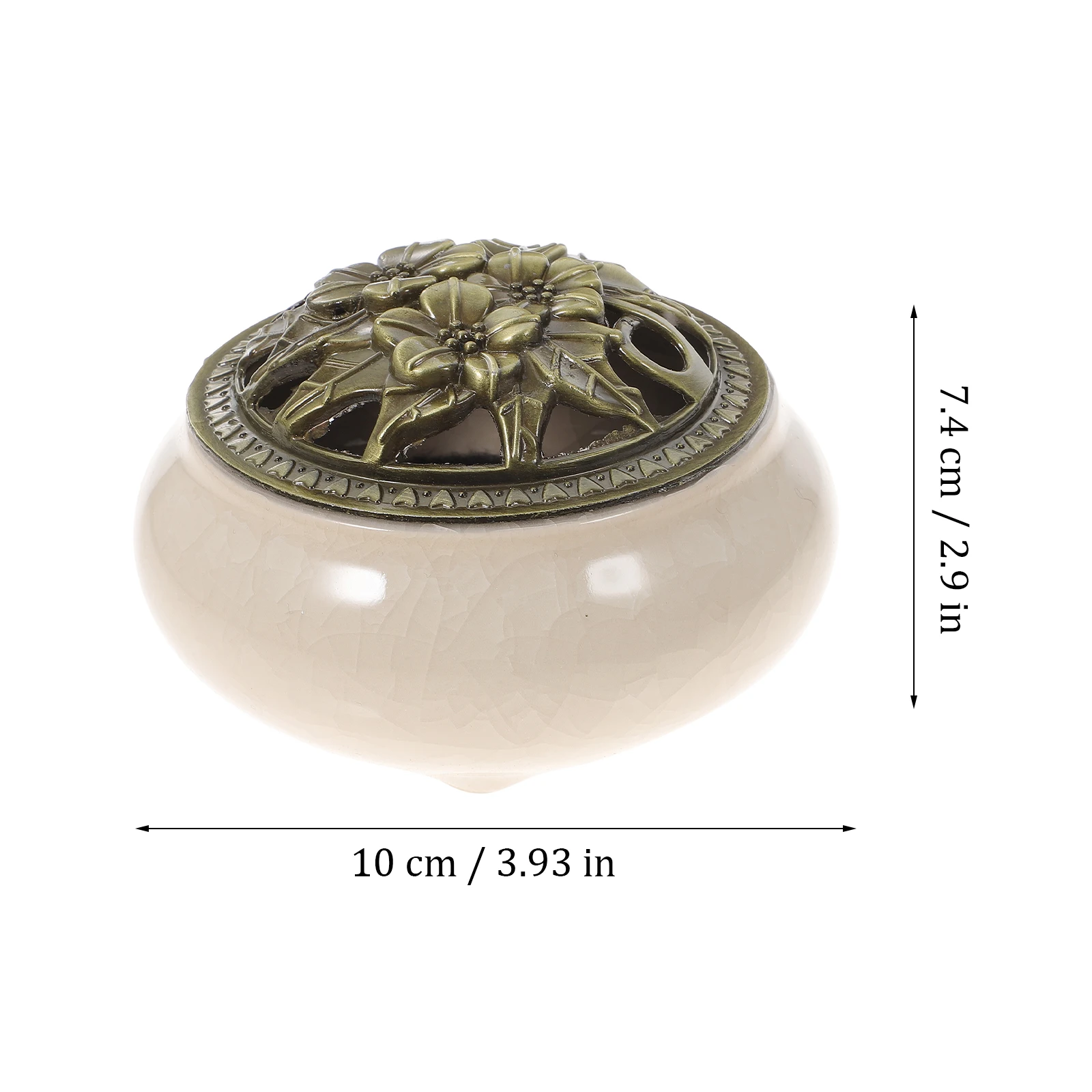 

Diamond Grey Cone Incense Burner Ceramic Ash Catcher Tray Alloy Holder Unique Pattern Stable Base Long Lasting