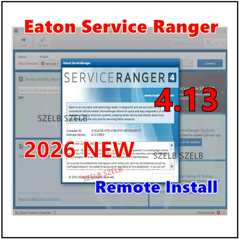 2026 Hot, Eaton Service Ranger 4.13 / Service Ranger 4.2 Engineering level  Eaton Service Ranger 1PC install Remote Install
