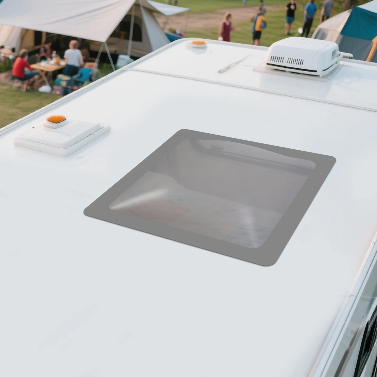 RV كوة القبة الخارجية مادة الكمبيوتر مقاومة للأشعة فوق البنفسجية لون دخاني 66x66 سنتيمتر بديل عالمي لسقف التخييم #3