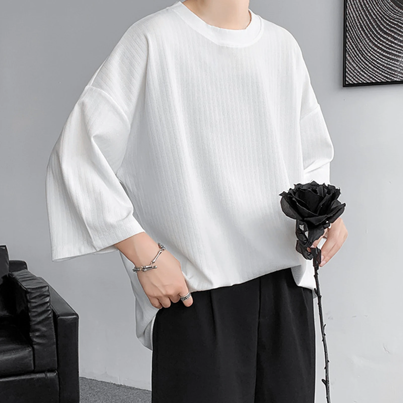 Men Planet Graphic Men\'s Short Sleeve T-shirt Vintage Oversized Fashion Casual Male T Shirt Korean Streetwear Men\'s Clothing