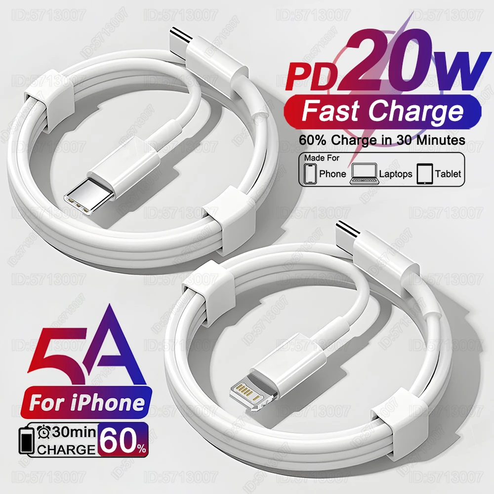 PD 20W Fast Charging USB Cable For iPhone 15 11 12 13 14 16 Pro Max USB C Cable For iPhone 16 15 14 8 Plus Charge Line Date Wire