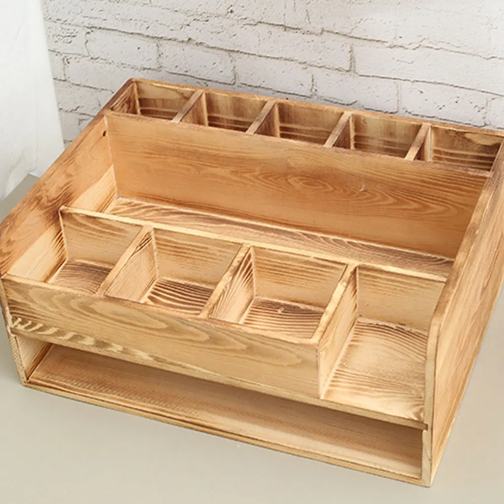 Wide Application Wood Storage Box For Desk Organization Gift Eco-friendly Office Supplies Storage