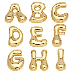 OCESRIO Polished Bubble Letter Pendant for Necklaces Initial Name Custom Necklace Gold Plated Jewelry Making Supplies pdtb556