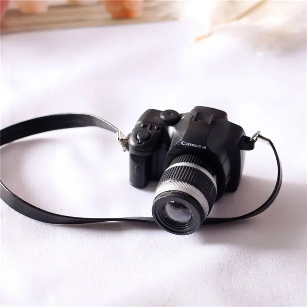 

Multicolor Dolls Camera Shutter and Flash with Belt Mini Digital Camera Dollhouse Toys Miniature Camera