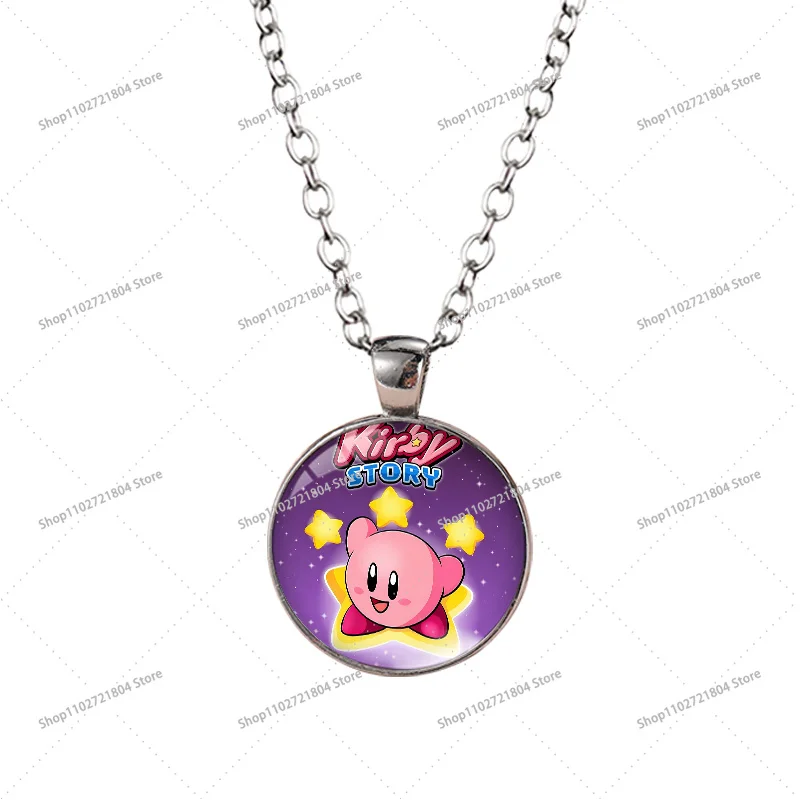 Kirbys Time Stone Necklace for Men Women Anime Cartoon Printed Fashion Necklaces Couple Good-looking Necklace Birthday Gifts view 2