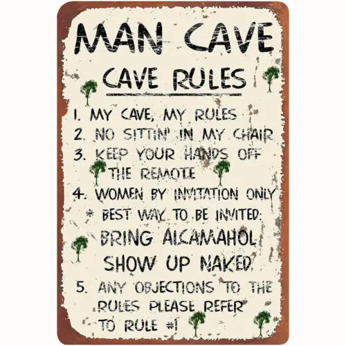 Забавная мужская пещера правила винтажный знак для дома гаража комнаты бара металлический жестяной Декор Подвеска