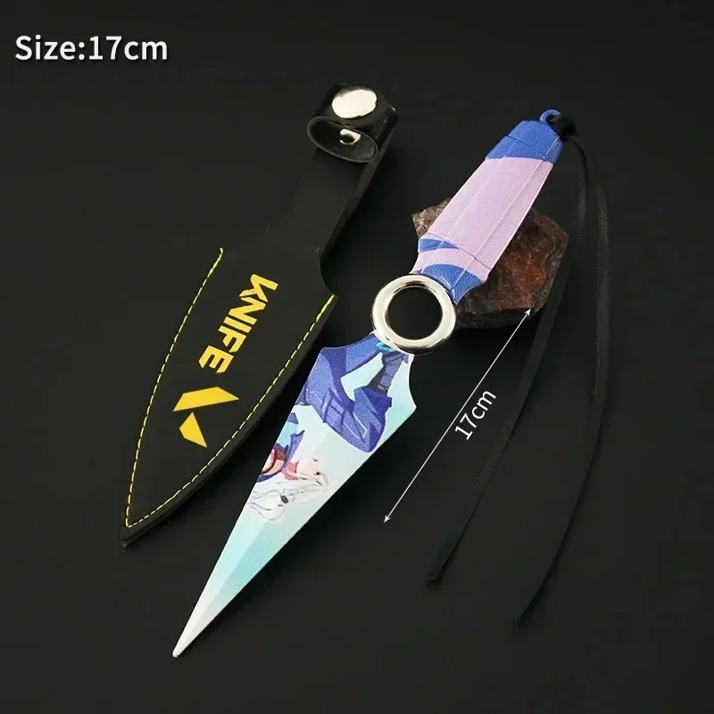 17CM Valorant Weapon JETT Kunai with Pattern Game Metal Melee Weapon Model Akcesoria Ozdoby Kolekcja Lalki Zabawka dla dzieci Prezent