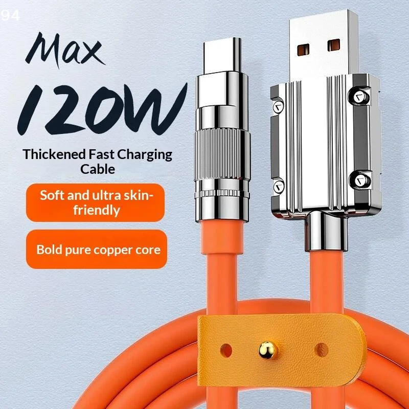 120W USB Cable Fast Charging For Smartphone 1 Meter /2 Meters Type-C Data CableNF stationery