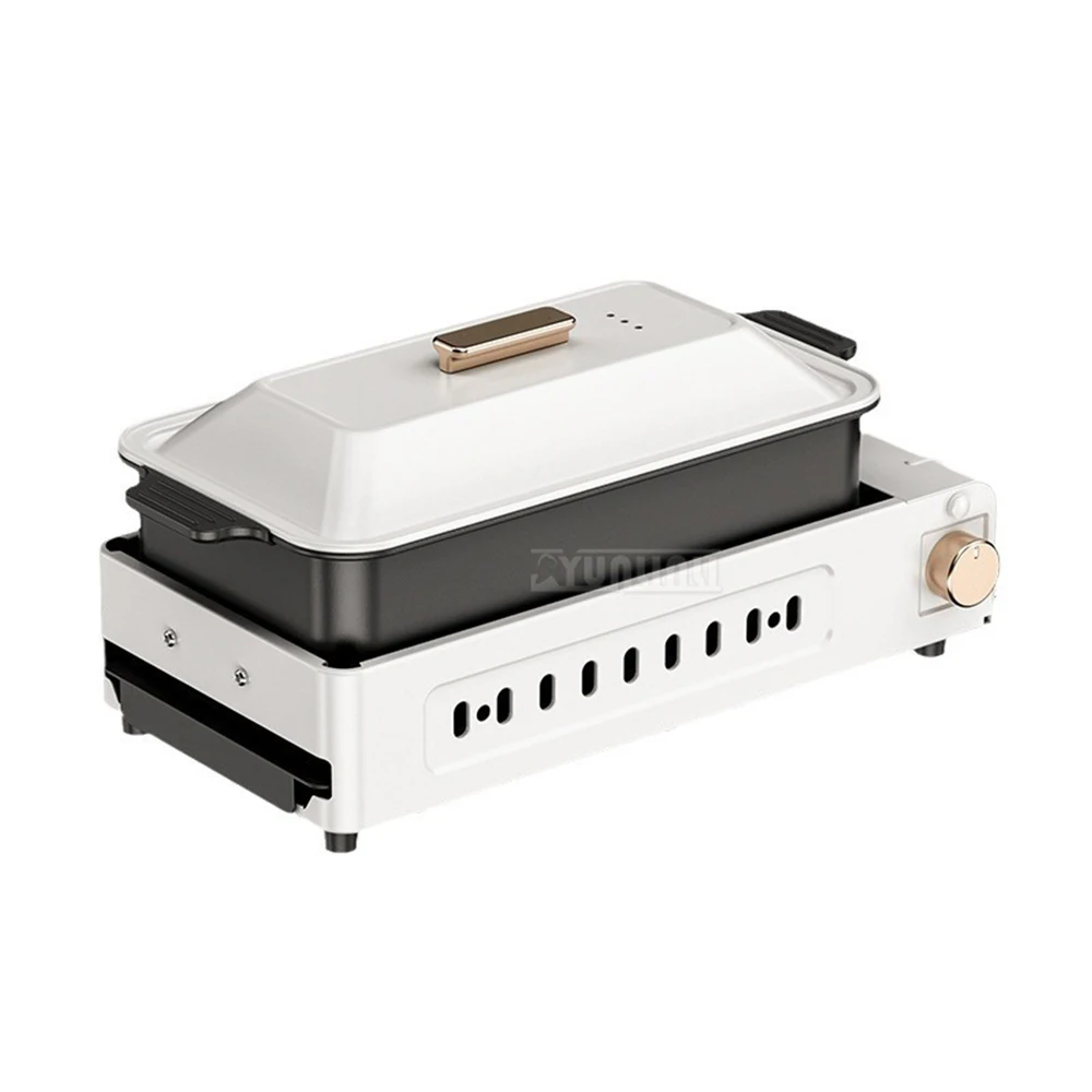 Household Multifunction 3-in-1 Electric Barbecue Machine Smokeless Electric Hot Pot Split Cooking Pot