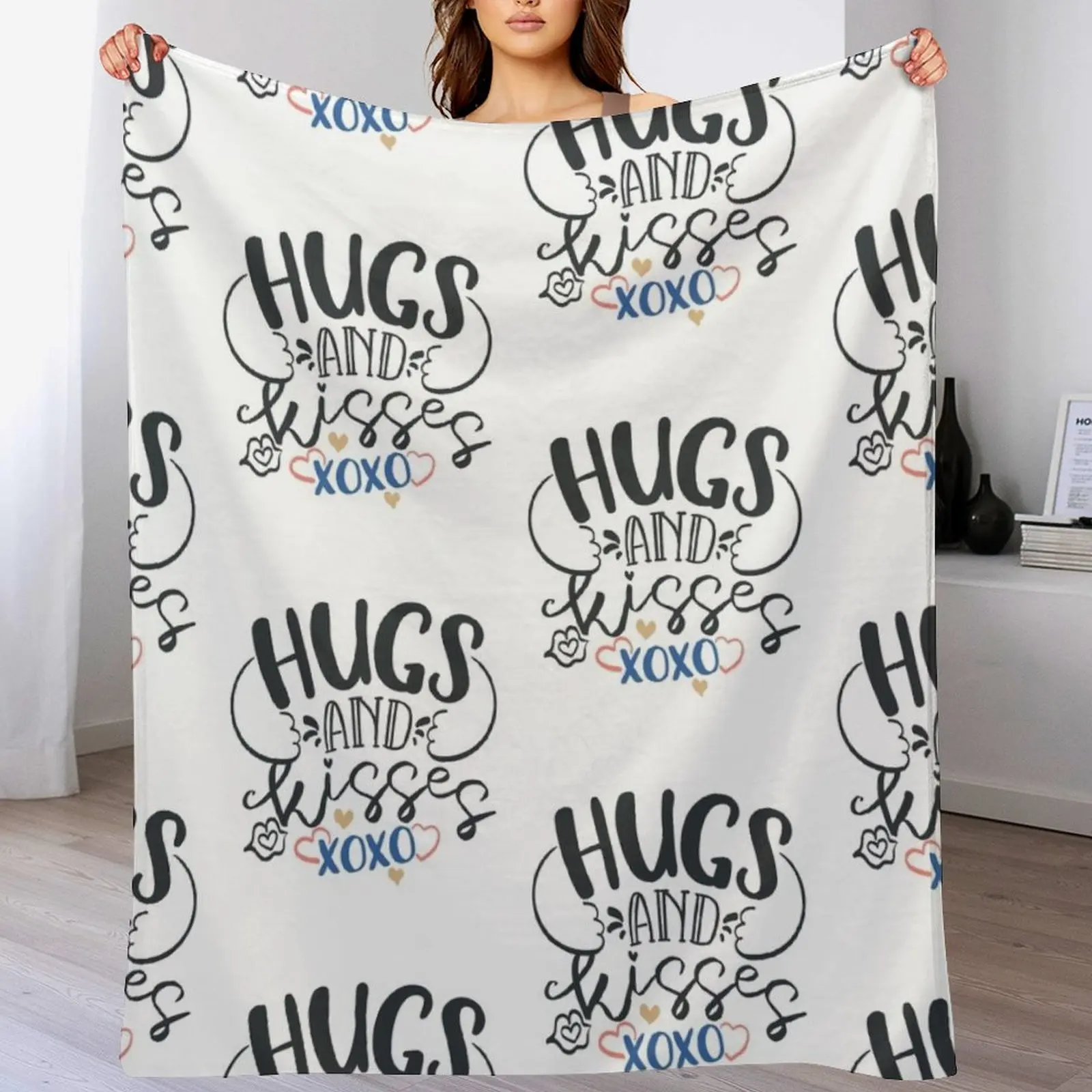 

Hugs And Kisses Throw Blanket Kid'S Softest Shaggy Camping Blankets