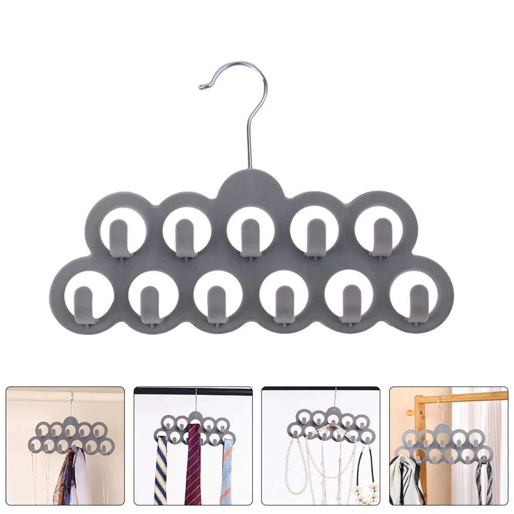 

2Pcs Non-Slip Flocking Scarf Hanger Multi Hole Organizer for Closet Tie Belt Storage Anti Slip Rack Hangers Tie Rack