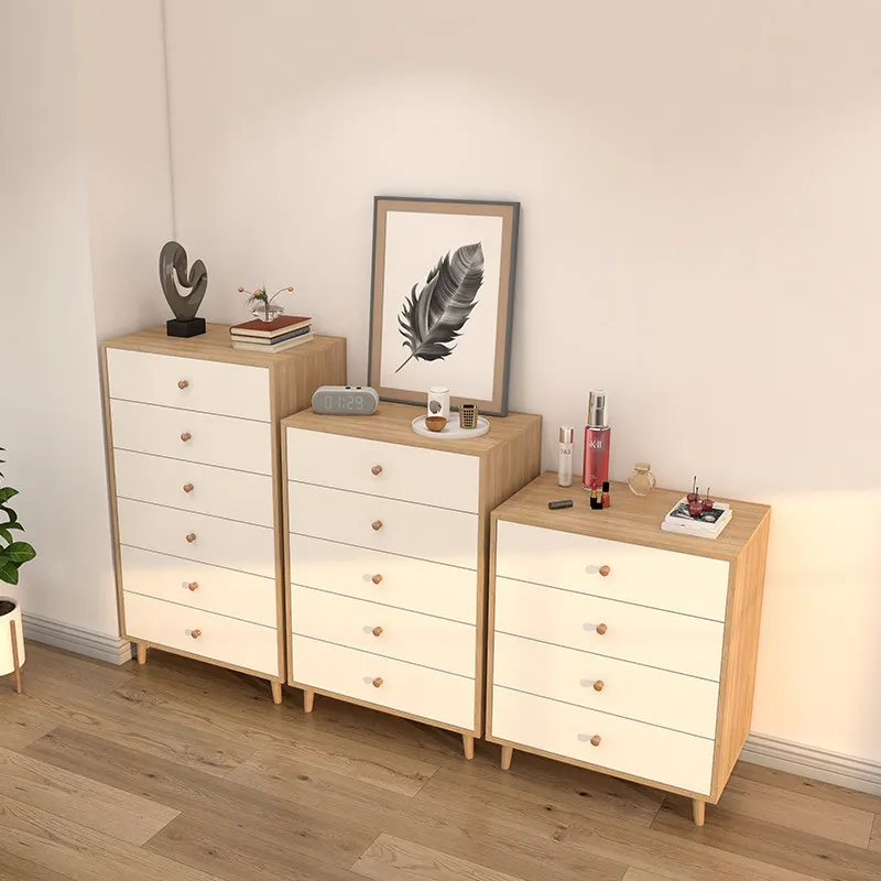 

Six-chest cabinet solid wood simple modern drawer-type bedroom cabinet light luxury bucket kitchen chest cabinet living room sto