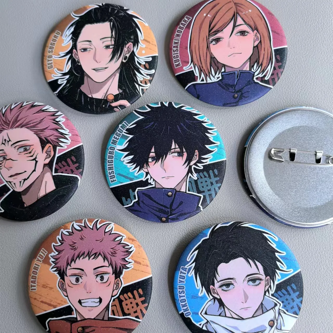 Jujutsu Kaisen Peripheral Cartoon Tiger Cane Yuren Gojo Wu Xia Youjie Tin Badge Bar Peripheral Brooch Cartoon Frind Fashion Toys