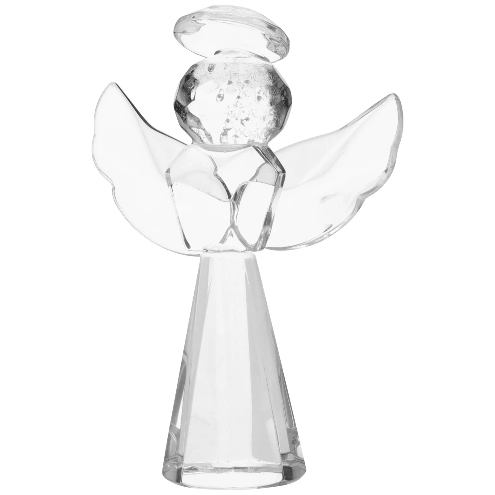 

Elegant Clear Crystal Angel Sculpture Prayed Desktop Decoration Compact Reflective Creative Ornament for Home Office