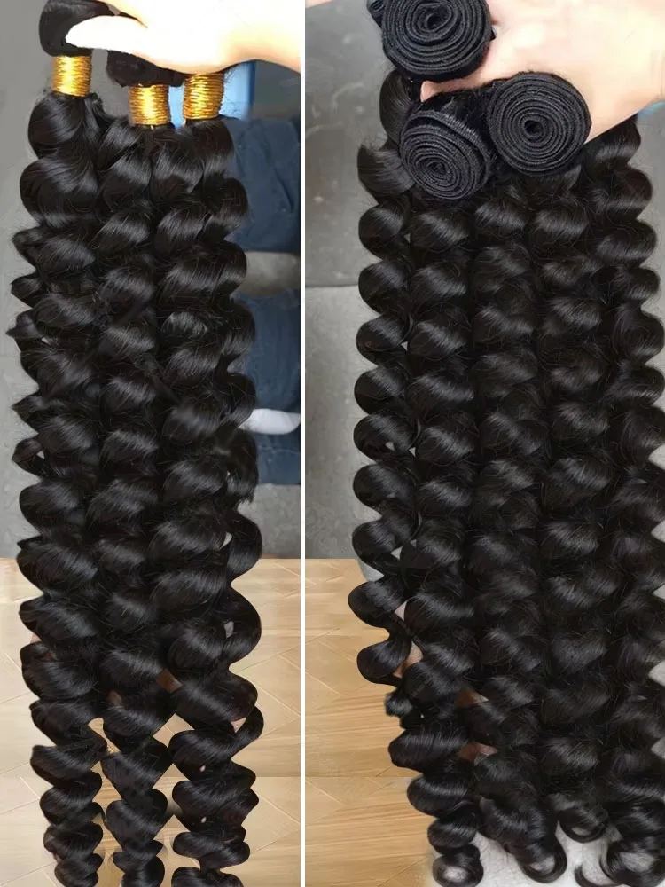 

Свободные волнистые человеческие волосы, бразильские волосы Remy, плетение необработанных натуральных волос, 4 пучка, объемное плетение волос с двойным утком