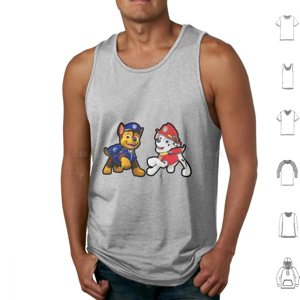 Chase And Tank Tops Vest Sleeveless Ryder Chase Chase Chase Dog Cute Cartoon Number 3 Ricky Everest Rubble Logo Logo