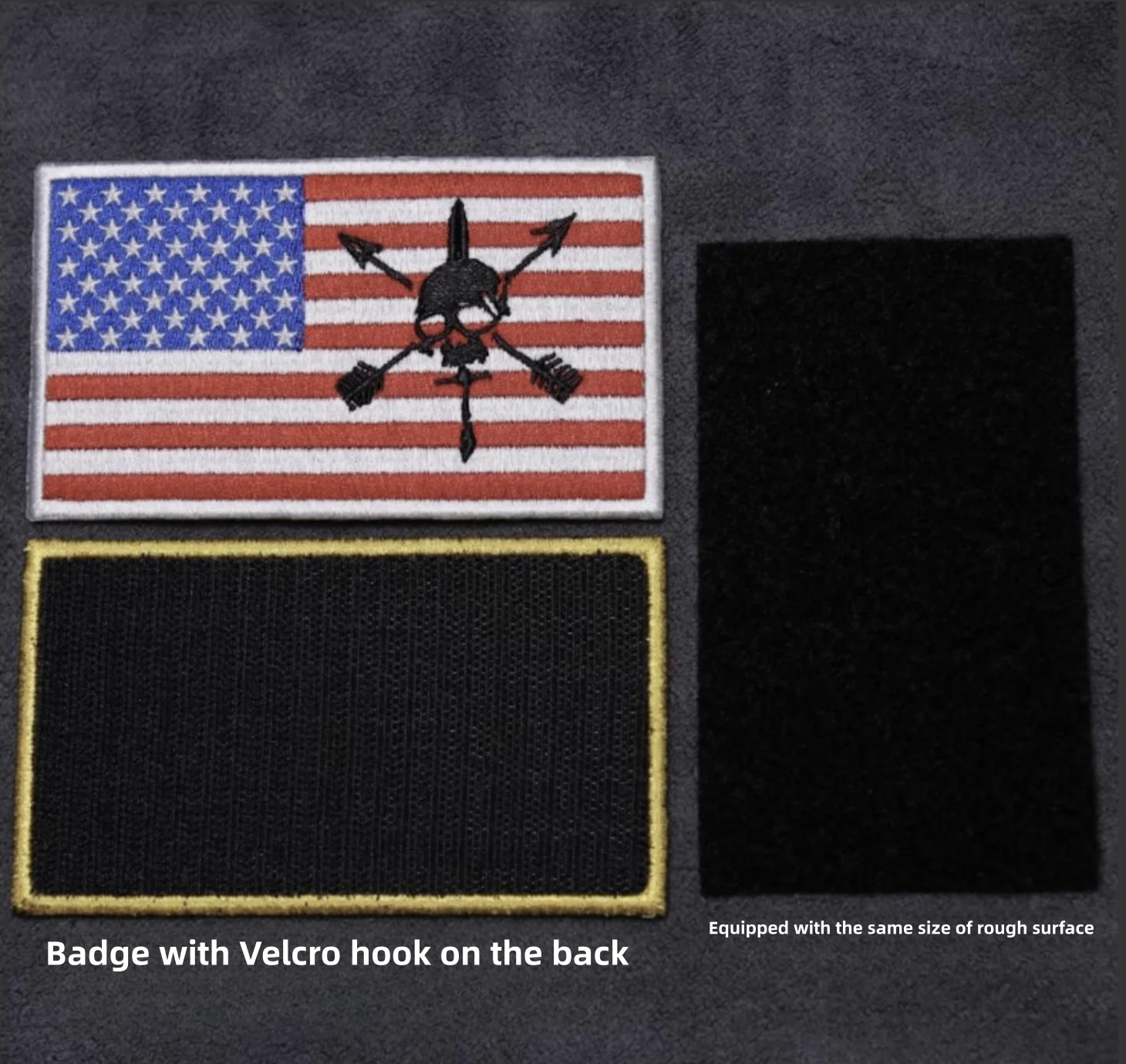 Special Forces GroupODA Green Bere CRF Borderless Fully Embroidered Skeleton Flag Badge Velcro