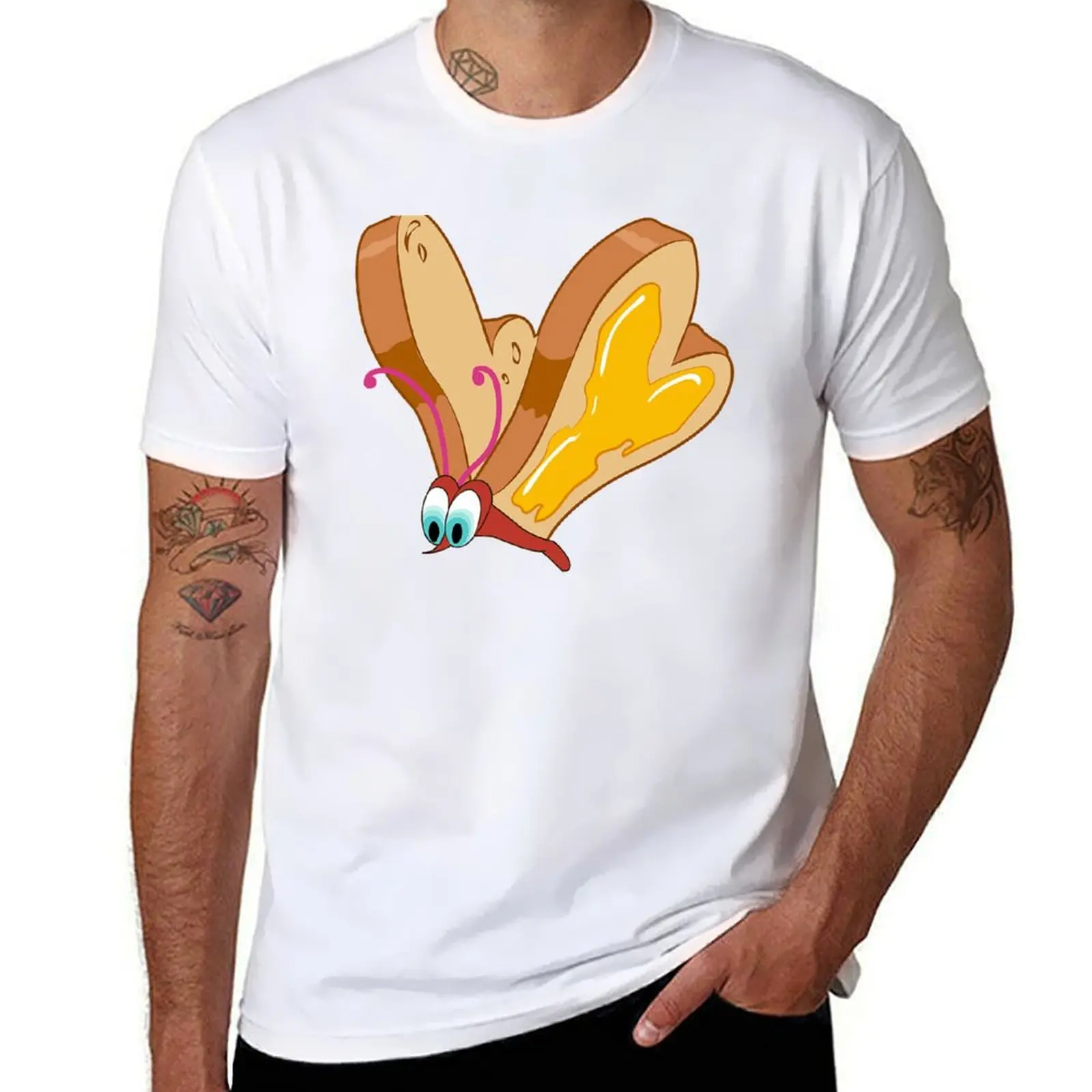 

Bread and Butterfly T-Shirt Everyday Wear Basic Short Sleeve Top