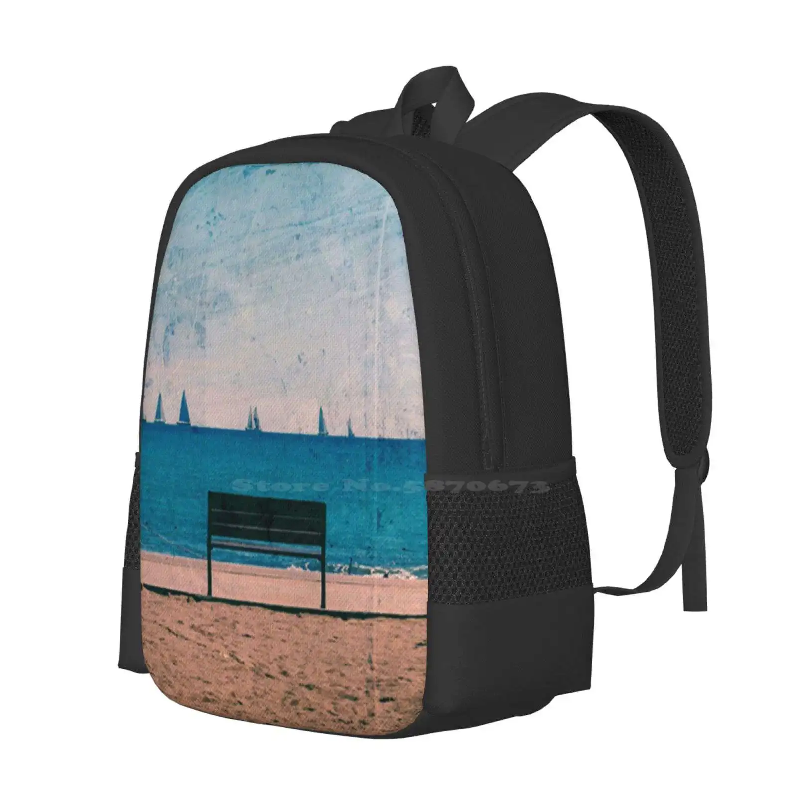 The Regatta-mochila escolar de gran capacidad para ordenador portátil, bolsas para Regatta Yacht, textura de Francia, Seascape, verano, fresius, Race, Rosedew, Rose