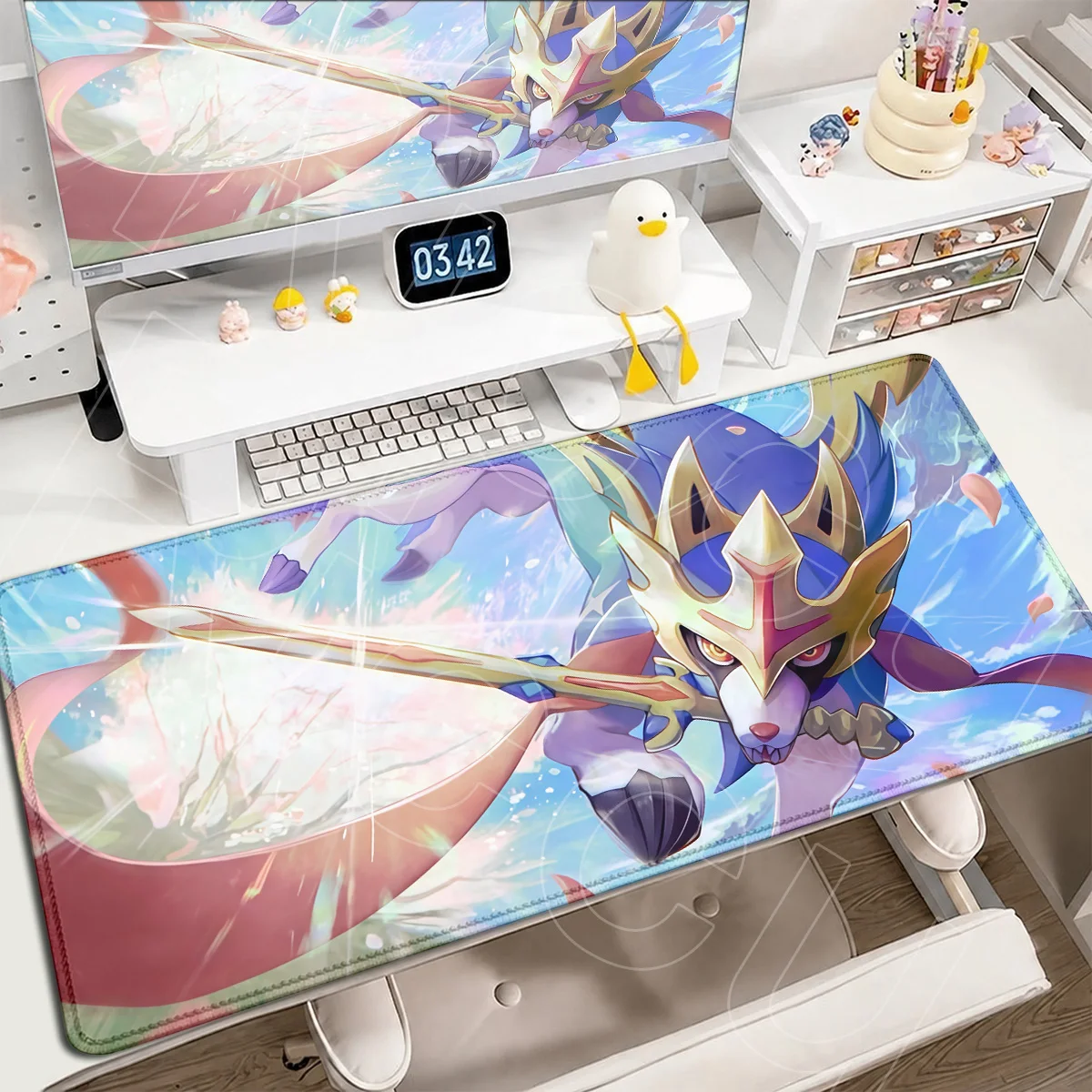 Laptop Gaming Extended Keyboard Mat Large Office Locking Edge Carpet Pokemon Zacian Table Mouse Pad