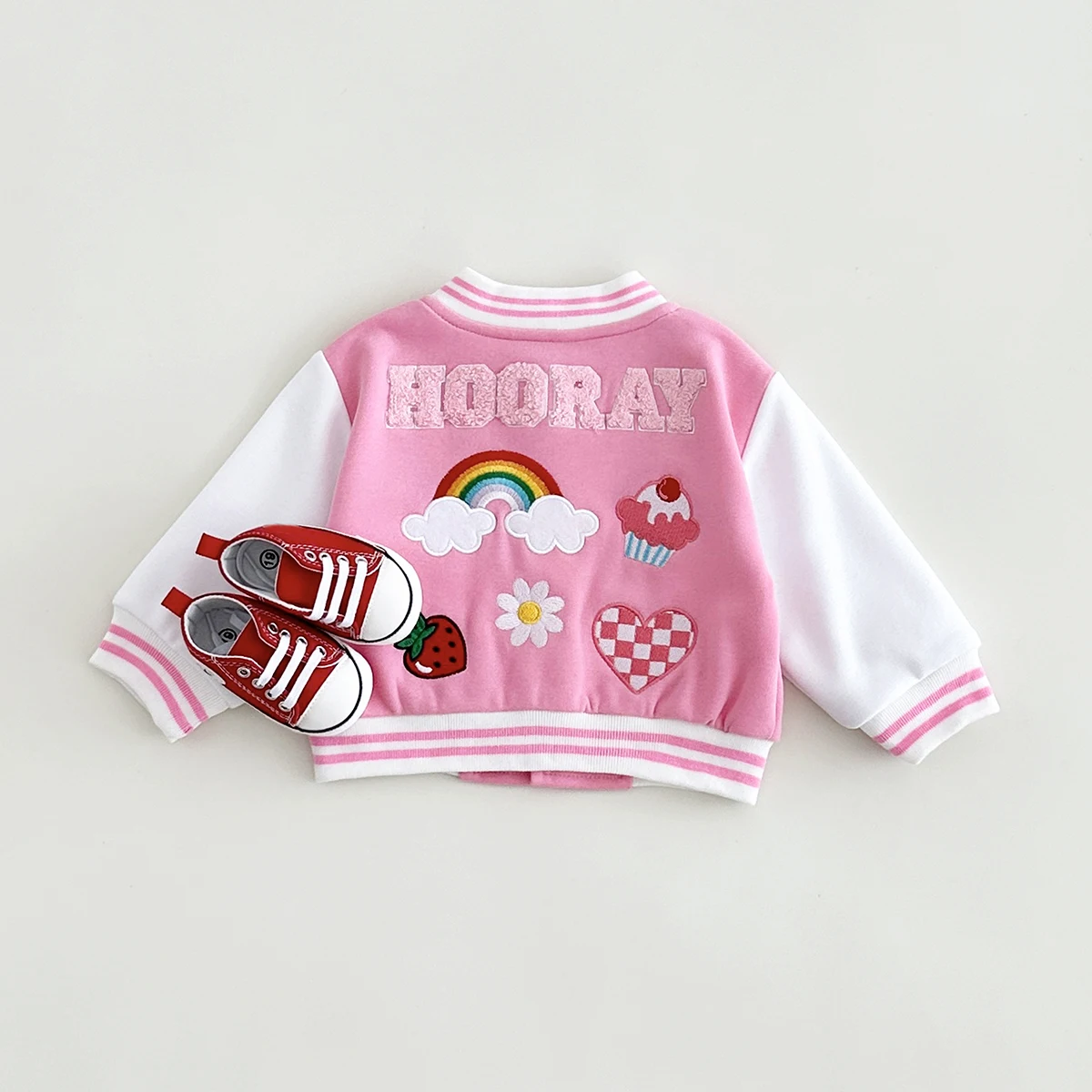 0-3Y Baby Fall Clothes Thick Newborn Baby Clothes Boys Girls Jackets Cartoon Dinosaur Strawberry Stylish Sport Coat Cotton