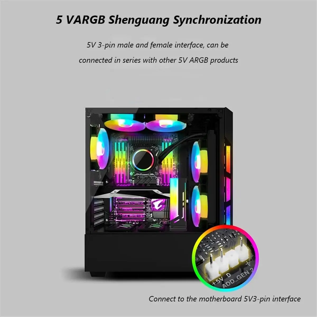 NEW FACTORY~Cm-GH2 Vertical GPU Stand Cooling Support Colorful 5V A-RGB Bracket Computer Graphics Video Card Holder