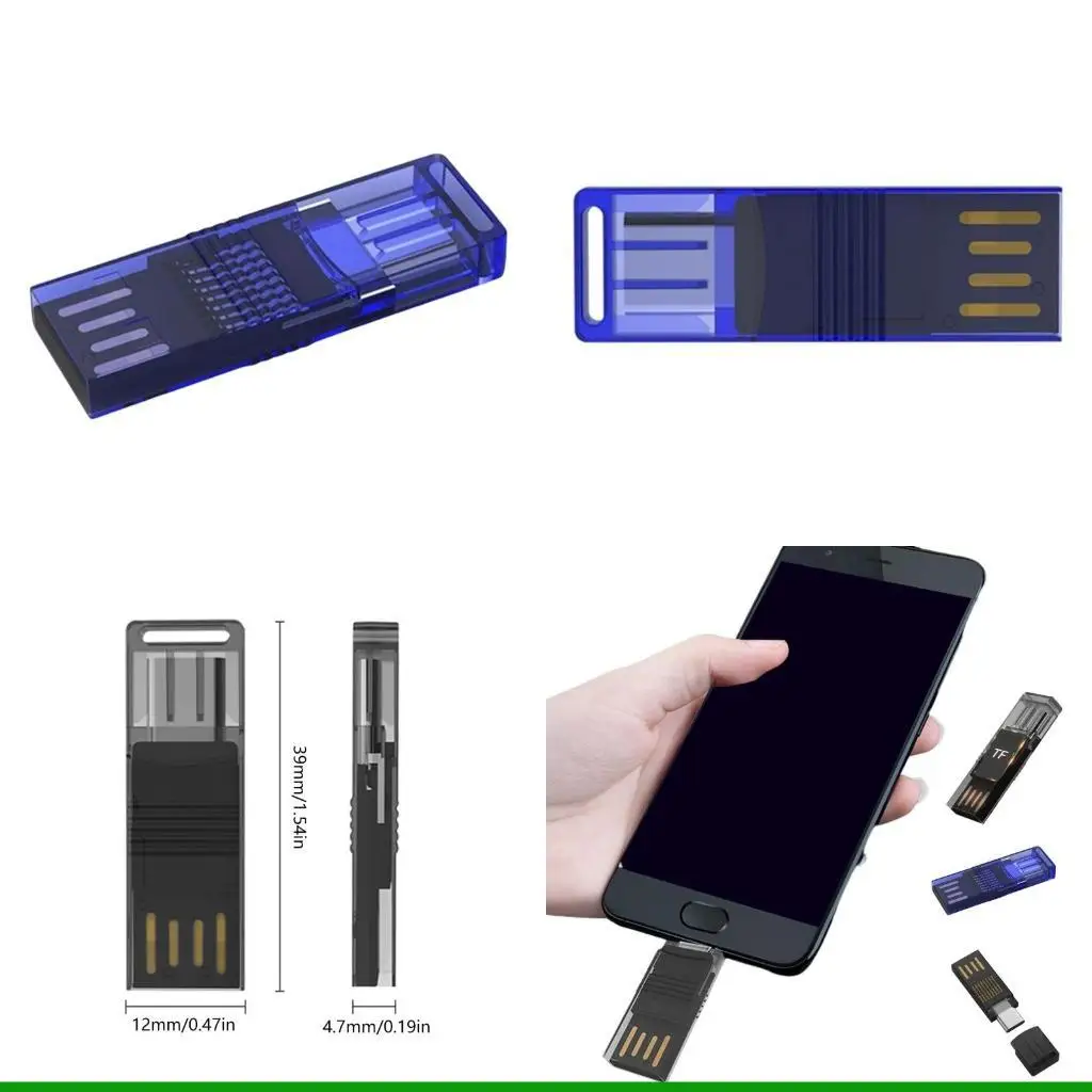 U55C 2 In 1 Card Reader USB3.0 &USB Type C To TF Card Reader OTG Adapter Memory Cardreader For