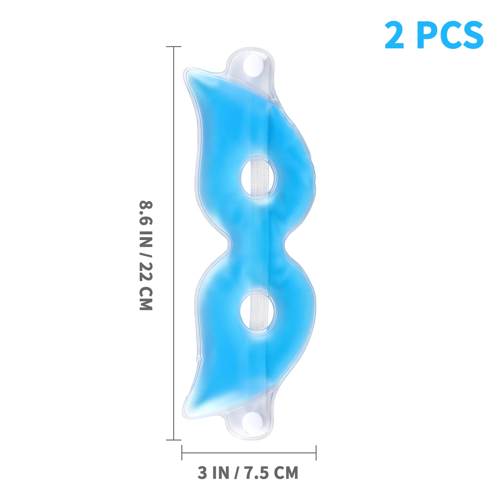قطعتان من قناع العين الجل القابل لإعادة الاستخدام وضغط الثلج لانتفاخ العين وتخفيف الحكة واللياقة المريحة باللون الأزرق