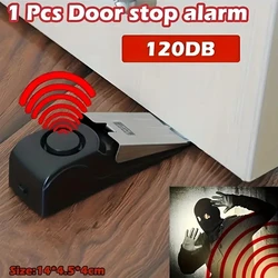 Door Stopper With 120DB Security Alarm Push Type Burglar Alarm Floor Wedge Door Stop Siren Door Security Devices Hotel And Home