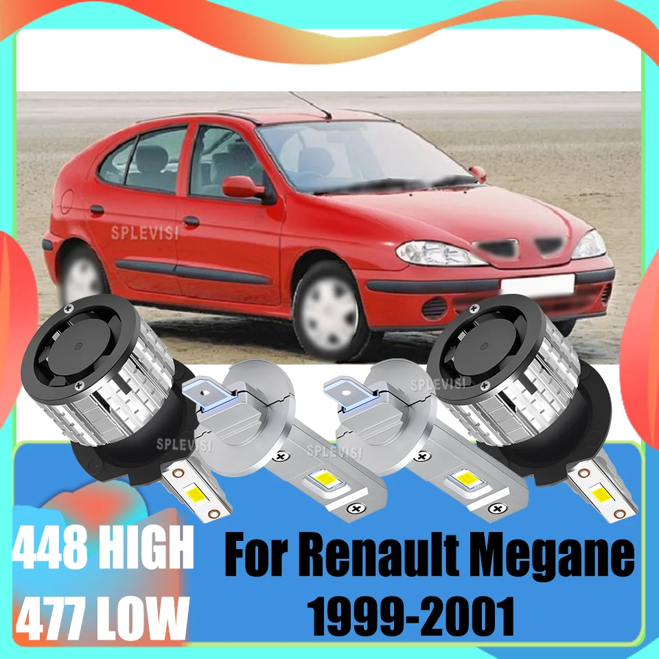

Minutes Install Car Light LED Headlights high lo Beam Combo h1/h7/477 Tool-Free Clip Design For Renault Megane 1999 2000 2001